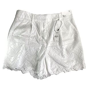 Express White High Waist Lace Shorts